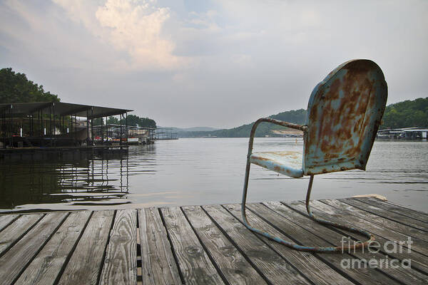 Lake Art Print featuring the photograph Sittin' On The Dock by Dennis Hedberg