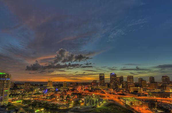 Landscape Art Print featuring the photograph Tampa Nights by Justin Battles