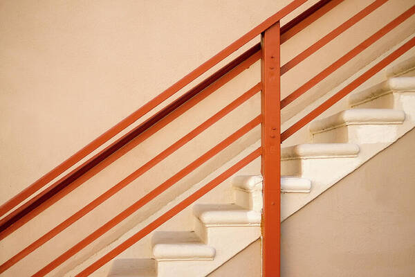 Staircase Art Print featuring the photograph Tan Stairs Venice Beach California by David Smith