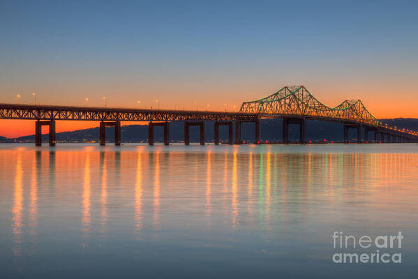 Clarence Holmes Art Print featuring the photograph Tappan Zee Bridge after Sunset II by Clarence Holmes