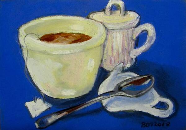A Nice Warm Cup-a On A Cold Winter Day. Soothing Me Over My Cold. Art Print featuring the pastel Tea for Me by Barbara O'Toole