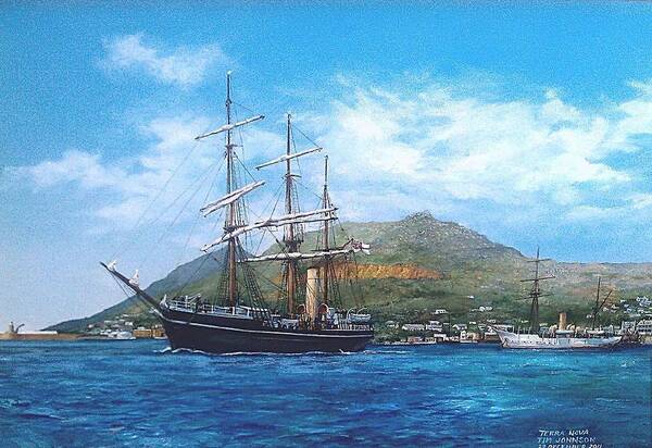 Captain Robert Falcon Scott Art Print featuring the painting Terra Nova by Tim Johnson