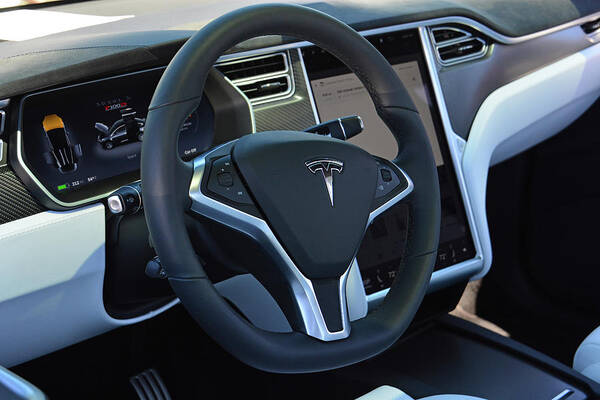 Tesla Art Print featuring the photograph Tesla Model X Interior by Mike Martin