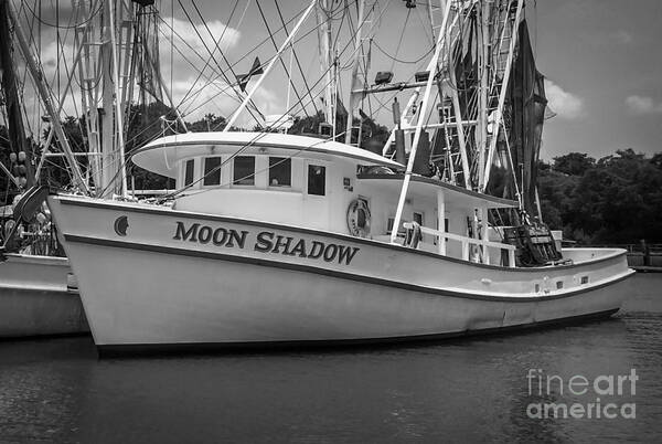 Moon Shadow Art Print featuring the photograph Moon Shadow Working Boat by Dale Powell