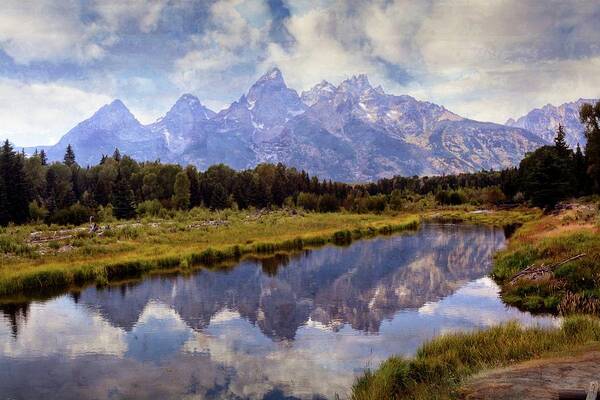 Grand Teton National Park Art Print featuring the photograph Tetons At The Landing 1 by Marty Koch