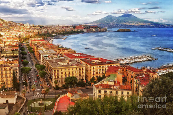 Italy Art Print featuring the photograph The Bay of Naples by Giuseppe Esposito