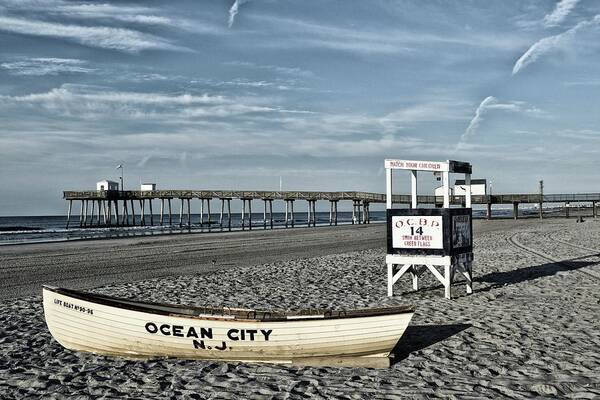 Ocean City Art Print featuring the photograph The Beach At Ocean City, NJ by James DeFazio