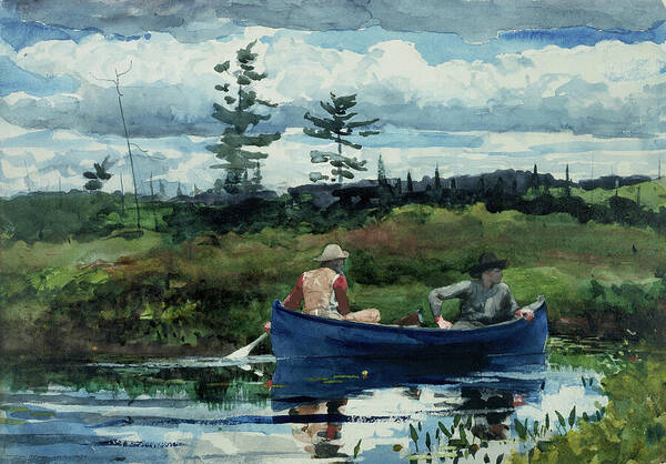 Winslow Homer Art Print featuring the painting The Blue Boat by Winslow Homer
