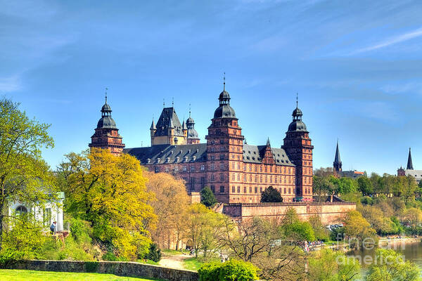 Castle Art Print featuring the photograph The castle Johannisburg in Aschaffenburg in Germany by Gina Koch