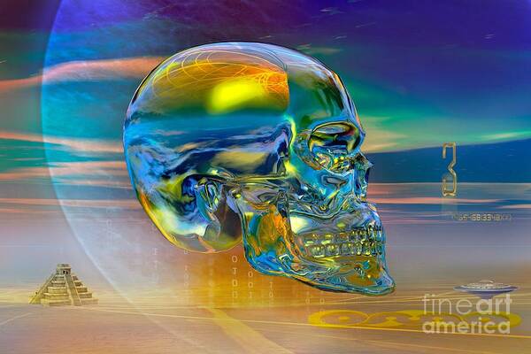 Skull Art Print featuring the digital art The Crystal Skull by Shadowlea Is
