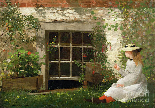 The Art Print featuring the painting The Four Leaf Clover by Winslow Homer