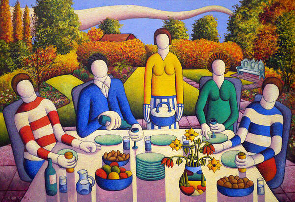 Garden Art Print featuring the painting The Garden Party by Alan Kenny