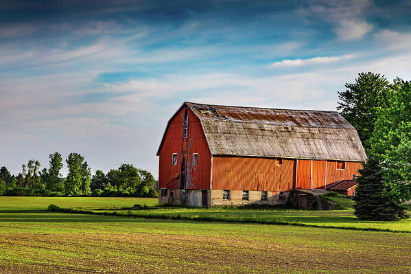 Barn Art Print featuring the photograph The Glow on the Barn by Brent Buchner