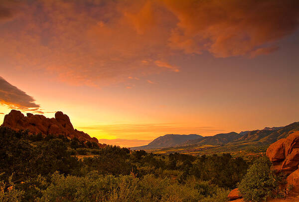 Colorado Sunrise Art Print featuring the photograph The Golden Hour by Tim Reaves