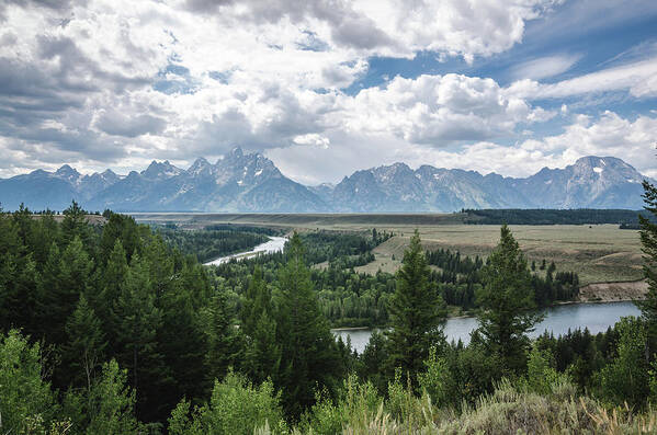 Grand Tetons Art Print featuring the photograph The Grand Tetons by Margaret Pitcher