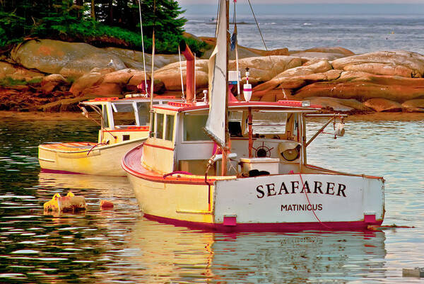 Lobster Boats Art Print featuring the photograph The KISS by Jeff Cooper
