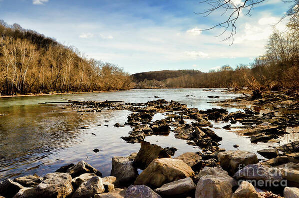 The New River Art Print featuring the photograph The New River at Whitt Riverbend Park - Giles County Virginia by Kerri Farley