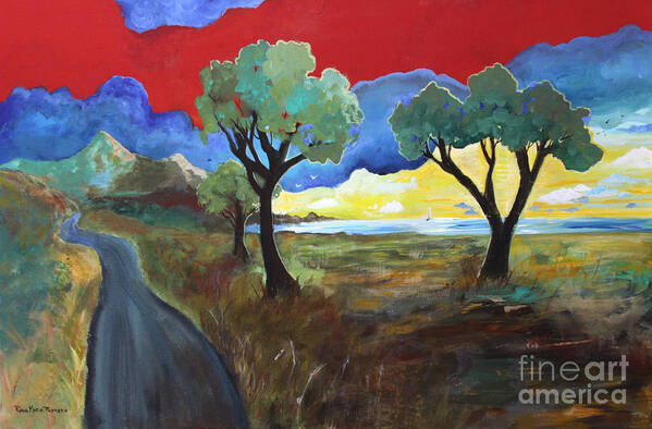The New Road Art Print featuring the painting The New Road by Robin Pedrero