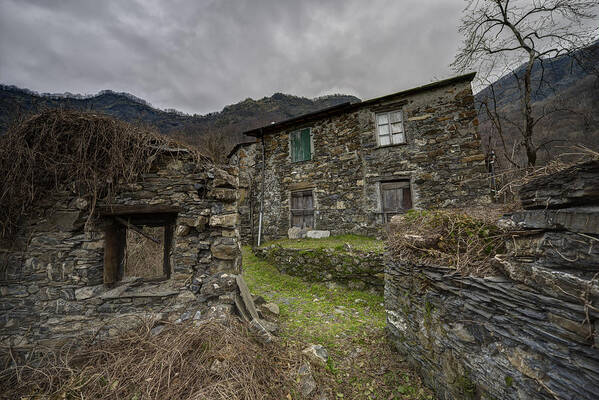 Hamlet Art Print featuring the photograph THE OLD HAMLET OF THE ABANDONED VILLAGE of ARENA by Enrico Pelos