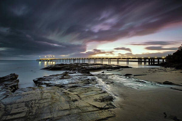 Sunrise Art Print featuring the photograph The Pier @ Lorne by Mark Lucey