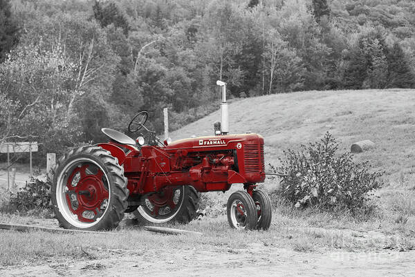 Tractor Art Print featuring the photograph The Red Tractor by Aimelle Ml