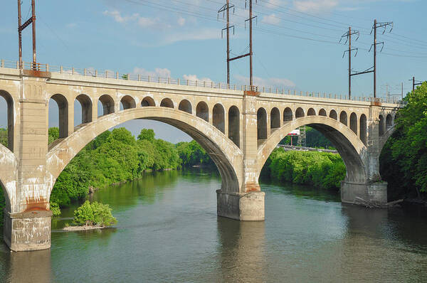 The Art Print featuring the photograph The Schuylkill River and the Manayunk Bridge - Philadelphia by Bill Cannon