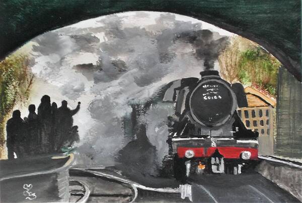 Flying Scotsman Art Print featuring the painting The Scotsman by Carole Robins