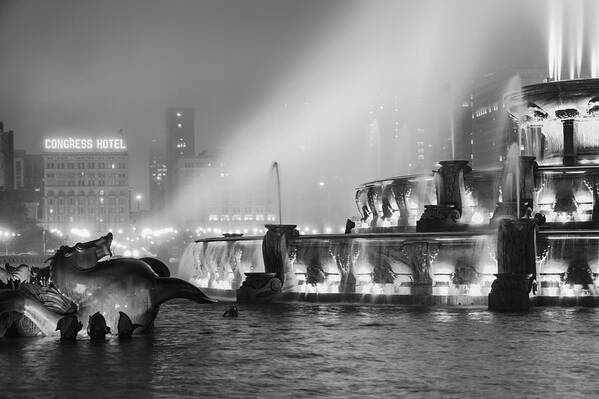 Chicago Art Print featuring the photograph The SeaHorse Speaks - Buckingham Fountain - Chicago by Scott Campbell