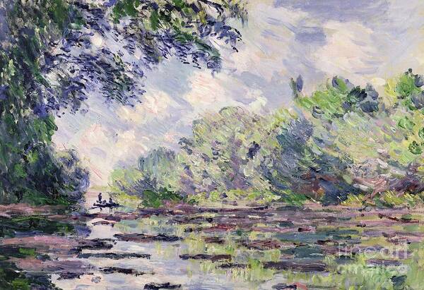 French Art Print featuring the painting The Seine at Giverny by Claude Monet