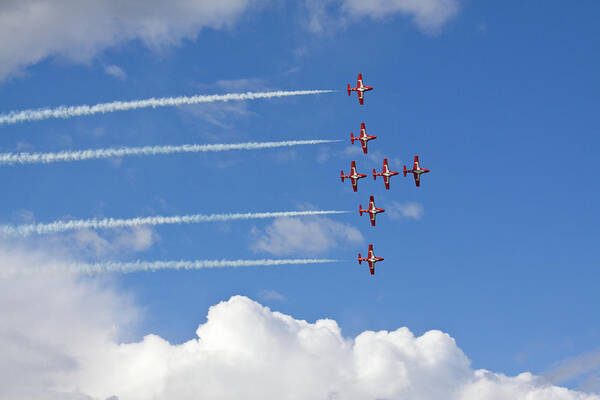 Acrobatic Flight Art Print featuring the photograph The Snowbirds in flight by Tatiana Travelways