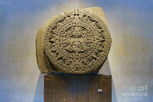Aztec Sunstone Art Print featuring the photograph The special Aztec Sunstone by Chon Kit Leong