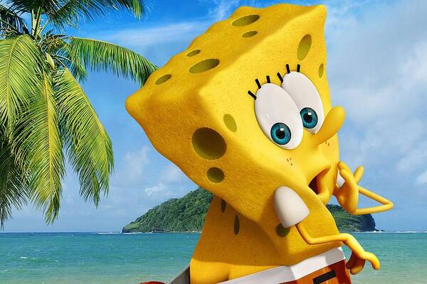 The Spongebob Movie Sponge Out Of Water Art Print featuring the digital art The SpongeBob Movie Sponge Out of Water by Super Lovely
