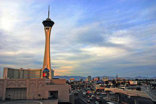 Photography Art Print featuring the photograph The Stratosphere in Las Vegas by Susanne Van Hulst