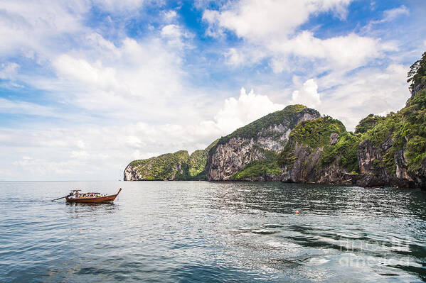 Koh Kradan Art Print featuring the photograph The stunning Koh Mook in the Trang island by Didier Marti