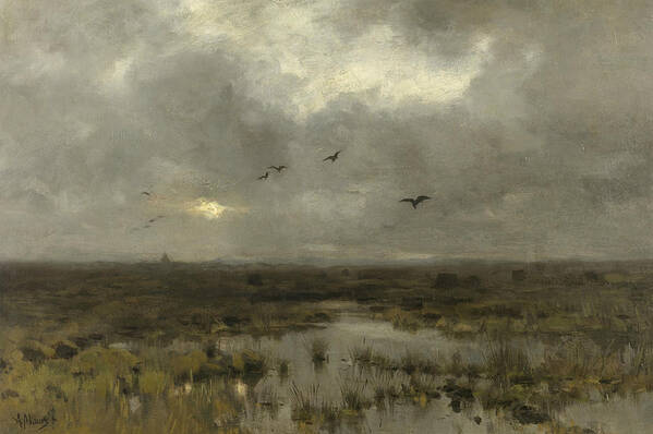 19th Century Painters Art Print featuring the painting The Swamp by Anton Mauve