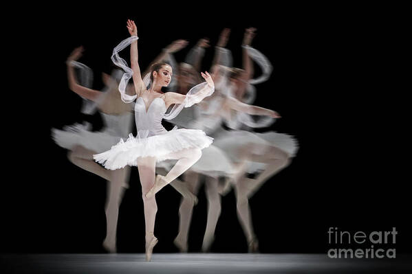 Ballet Art Print featuring the photograph The Swan Ballet dancer by Dimitar Hristov