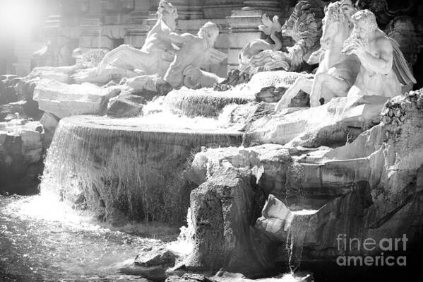 Trevi Fountain Art Print featuring the photograph The Trevi fountain detail in Rome by Stefano Senise
