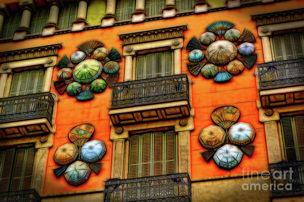 Spain Art Print featuring the photograph The Umbrella Shop by Sue Melvin