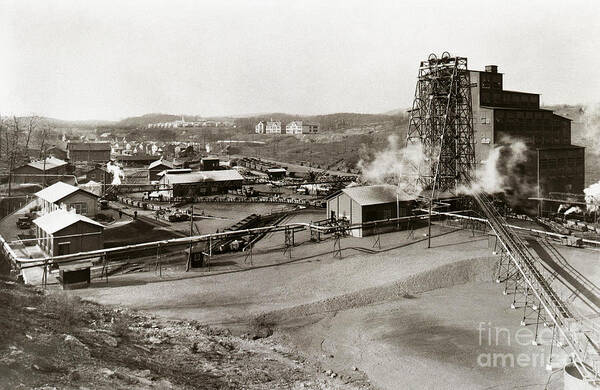  Wanamie Colliery Art Print featuring the photograph The Wanamie Colliery Lehigh and Wilkes Barre Coal Co Wanamie PA early 1900s by Arthur Miller