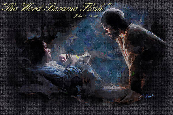 Word Art Print featuring the digital art The Word Became Flesh by Charlie Roman