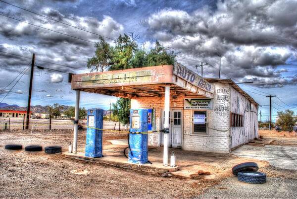 Vintage Building Art Print featuring the photograph This Old Gas Station by John Johnson
