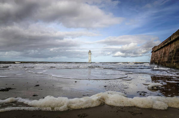 Autumn Art Print featuring the photograph Tide coming in at Fort Perch Lighthouse by Spikey Mouse Photography