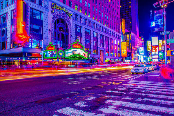 Times Square Art Print featuring the photograph Times Square Ultra Vibrant by Mark Rogers