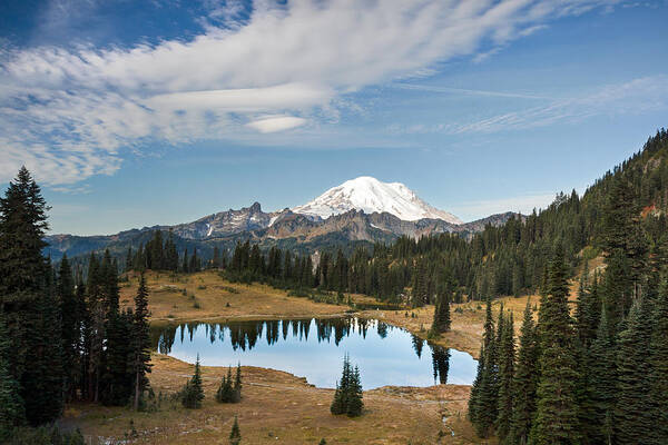 Alpine Art Print featuring the photograph Tipsoo Lake and Rainier by Michael Russell