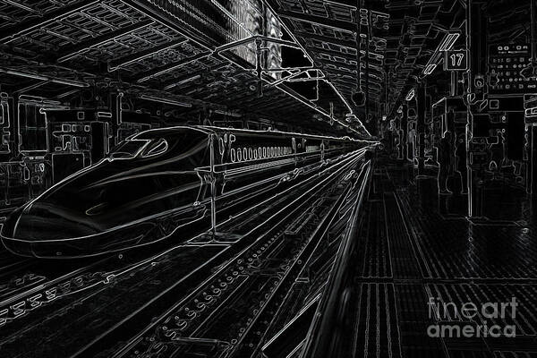 Tokyo Art Print featuring the photograph Tokyo to Kyoto, Bullet Train, Japan Negative by Perry Rodriguez