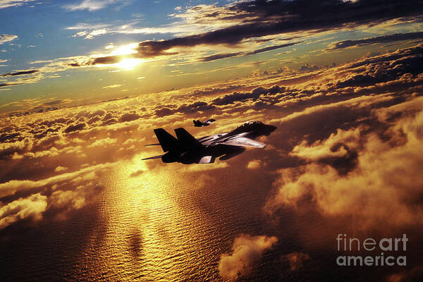 F14 Art Print featuring the digital art Top Guns by Airpower Art