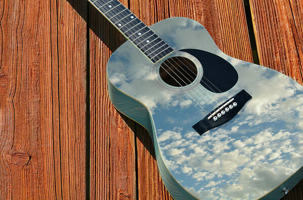 Guitar Art Print featuring the photograph Touch The Sky by Laura Fasulo