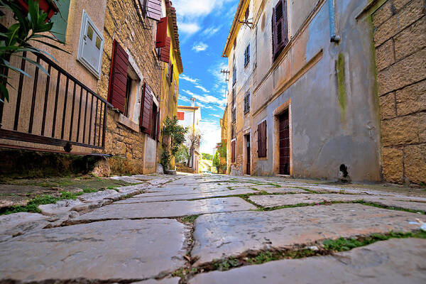 Visnjan Art Print featuring the photograph Town of Visnjan cobbled old steet by Brch Photography