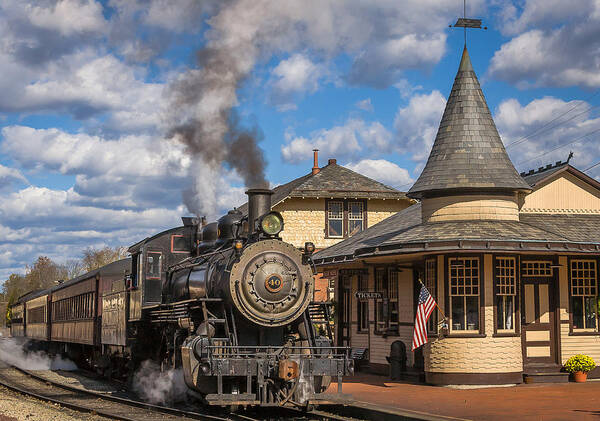 Steam Art Print featuring the photograph Train Station in New Hope by Kevin Giannini