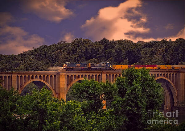 Photoshop Art Print featuring the photograph Train Trestle Over the James by Melissa Messick